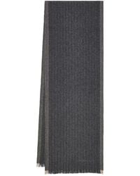 Ferragamo - Gestreifter Schal Mit Fransen - Lyst