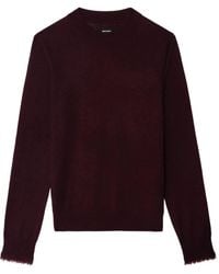 Zadig & Voltaire - Ivy Frayed-Cuffs Crew-Neck Sweater - Lyst