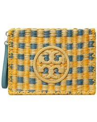 Tory Burch - Ella Woven-Check Clutch Bag - Lyst