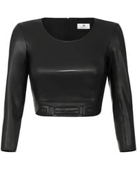 Elisabetta Franchi - Embossed-Logo Top - Lyst