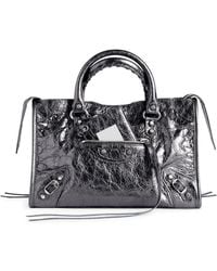 Balenciaga - Small Le City Metallic Leather Tote Bag - Lyst