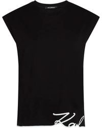 KARL LAGERFELD - Signature-Hem Tank Top - Lyst
