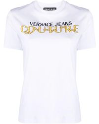 Versace Jeans Couture - Logo-print Cotton T-shirt - Lyst