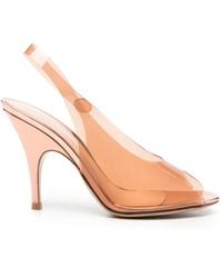 Gianvito Rossi - Transparent Peep-Toe Heeled Sandals - Lyst