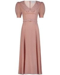 Adamaris - Polka-Dot Belted Midi Dress - Lyst