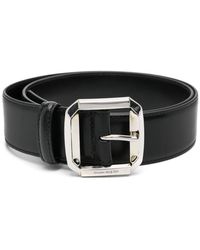 McQueen - Logo-Engraved Buckle Belt - Lyst