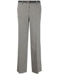 Miu Miu - Gingham-Check Straight-Leg Trousers - Lyst