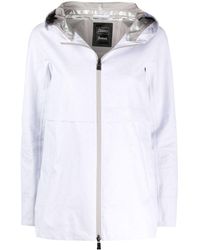 Herno Manteau zippé à capuche - Blanc