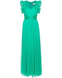 Nissa - Ruffled Silk Maxi Dress - Lyst