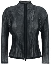 Issey Miyake - Chiffon Twist 1 Zip-Up Sweatshirt - Lyst
