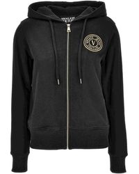 Versace Jeans Couture - Logo-Patch Drawstring Hoodie - Lyst