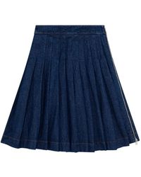 MSGM - Pleated Zip-Fastening Midi Skirt - Lyst