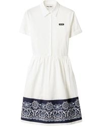 Miu Miu - Popeline-Midikleid mit Bandana-Print - Lyst