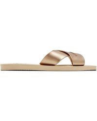 Havaianas - Aqua Metallic Cross-Strap Slides - Lyst
