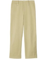 Burberry - Katoenen Broek Met Wijde Pijpen - Lyst
