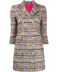 Tagliatore Double Breasted Tweed Coat - Pink