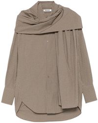 DARKPARK - Georgia Check Draped Shirt - Lyst