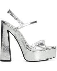 SCHUTZ SHOES - Metallic-Effect Platform Sandals - Lyst