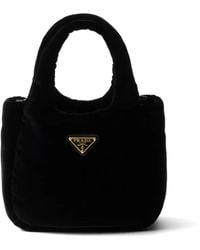 Prada - Mini Padded Velvet Tote Bag - Lyst