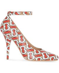 Burberry Tb Monogram Print Court Shoes - Orange