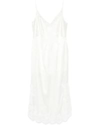 Parlor - Lace-Trim Silk Slip Midi Dress - Lyst