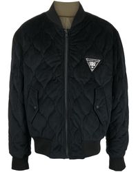 Versace - Logo-patch Quilted Bomber Jacket - Lyst
