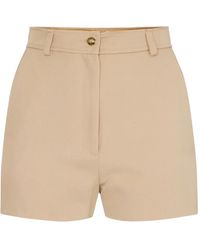 Elisabetta Franchi - Button Gabardine Shorts - Lyst