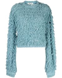 Ports 1961 - shaggy Fringe-detail Knitted Top - Lyst