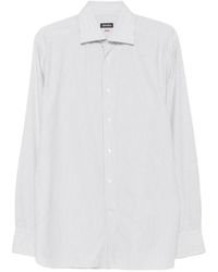 ZEGNA - Vertical-Stripe Long-Sleeve Shirt - Lyst