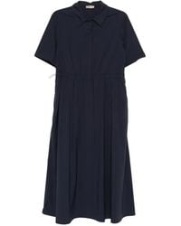 Herno - Collared Drawstring Midi Dress - Lyst