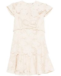 Sandro - Vestido Corto De Encaje Con Bordado Floral - Lyst
