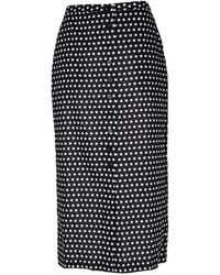 FRAME - Polka-Dot Midi Skirt - Lyst
