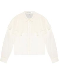 FRAME - Ruffled Long-Sleeve Shirt - Lyst