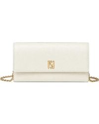 Fendi - Ff Logo Continental Leather Chain Wallet - Lyst
