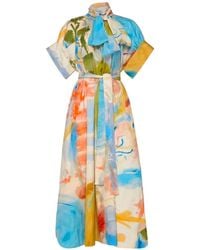Ulla Johnson - Studio Tie-Neck Belted Midi Dress - Lyst