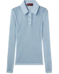 Gucci - Technical Mesh Polo Shirt - Lyst
