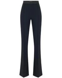 Elisabetta Franchi - Satin-Waistband Bell-Bottom Trousers - Lyst