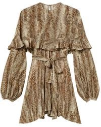 Twinset - Ruffle-Detail Animal-Print Dress - Lyst