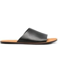 The Row - Charlie Leather Flat Sandals - Lyst