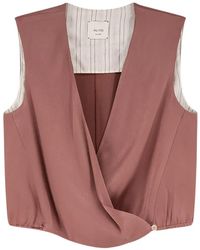 Alysi - V-Neck Satin Top - Lyst