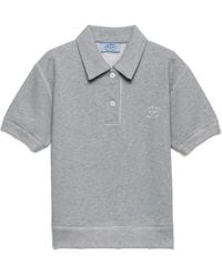 Prada - Polo A Coste Con Ricamo Logo - Lyst