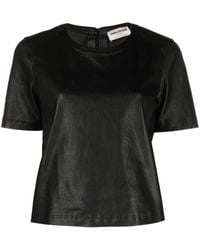 Zadig & Voltaire - Tas Crew-neck Leather T-shirt - Lyst