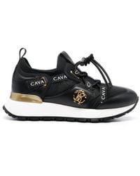 Roberto Cavalli - Logo-tape Detailing Leather Sneakers - Lyst