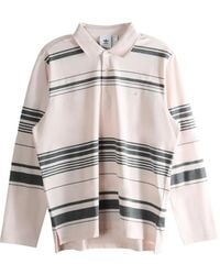 adidas - Striped Polo Shirt - Lyst