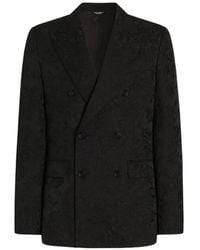 Dolce & Gabbana - Sicilia Light Double-Breasted Brocade Jacket - Lyst