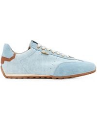 AllSaints - Suede-Panelled Denim Low Top Sneakers - Lyst
