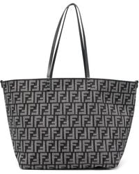 Fendi - Bolso shopper vaquero Roll grande con logo FF - Lyst