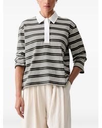 Rag & Bone - Kelly Striped Long-Sleeve Cotton Polo Shirt - Lyst
