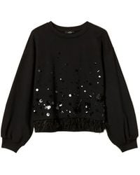 Twinset - Sweatshirt With Embroidery And Feathers - Lyst