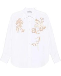 Ermanno Scervino - Embroidered-Floral Long-Sleeves Shirt - Lyst
